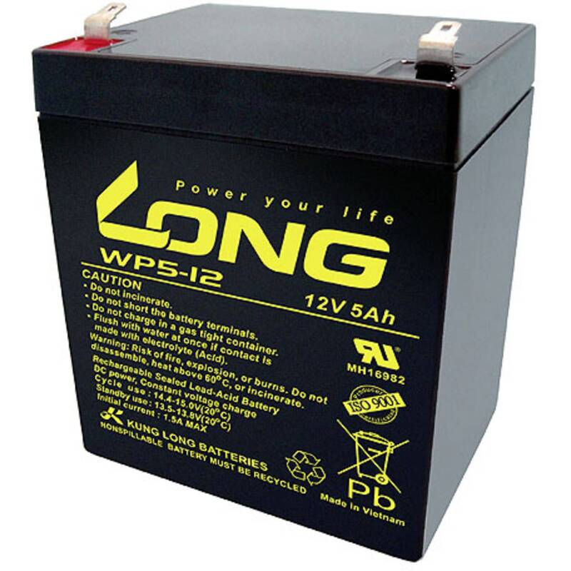 [neuwertig] B-ware Long Bleiakku Akku Standby 12 V 5 Ah Universell Hochwertig Wartungsfrei 6,35 Mm