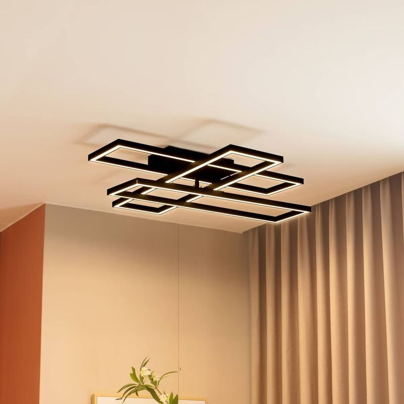 [neuwertig] B-ware Lucande Deckenlampe Tjado Led Lampe Leuchte Dimmbar Schwarz 94cm Lang Metall
