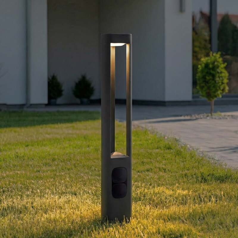 [neuwertig] B-ware Lucande Wegeleuchte Gartenleuchte Pirron Led Anthrazit 80cm Mit Steckdose Ip54