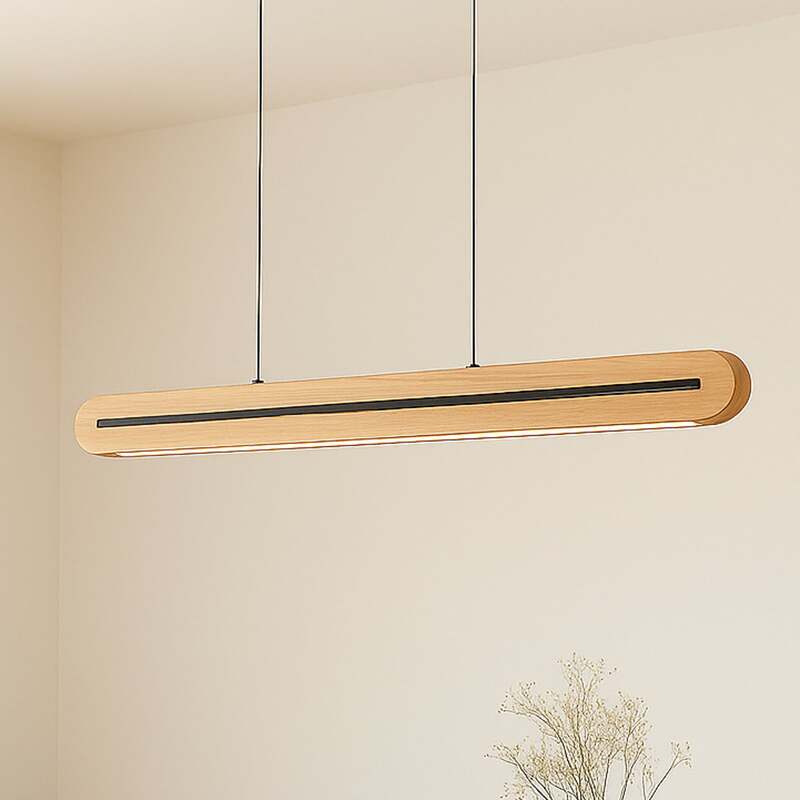 [gebraucht] B-ware Lucande Led-pendelleuchte Darnor Holz Cct 100 Cm Dimmbar Schwarz Matt