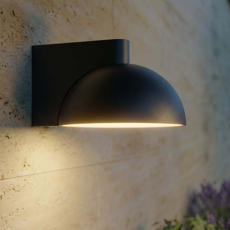 [neuwertig] B-ware Lucande Außenwandleuchte Velira Led Gartenlampe Schwarz Metall Ip54 16x11cm