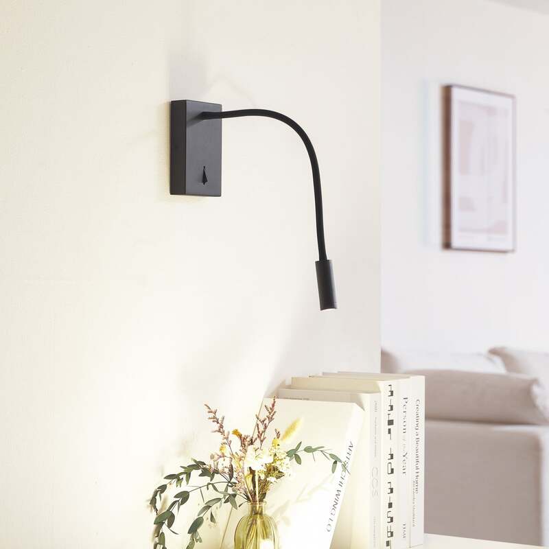 [gebraucht] B-ware Lucande Led Wandleuchte Hetti Schwarz Metall Leselampe Lampe 14cm Hoch 240lumen