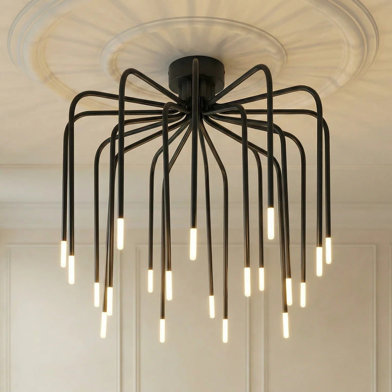 [gebraucht] B-ware Deckenleuchte Lucande Ariadne Led Lampe 20-flammig Schwarz Ø57cm Elegant Modern