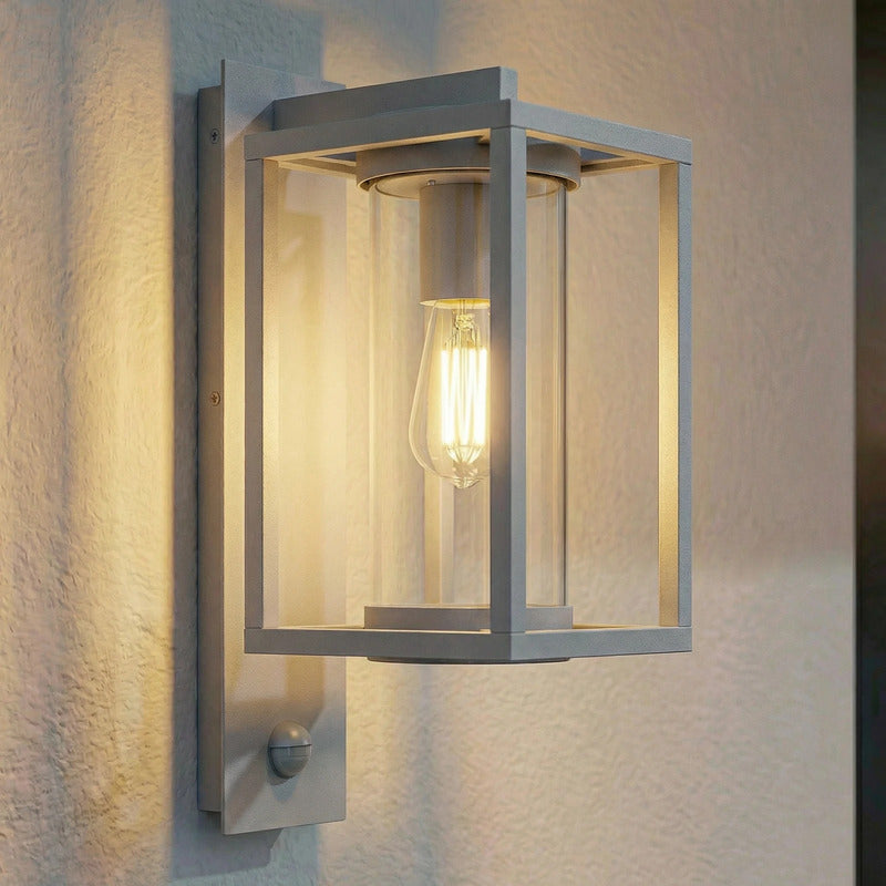 [neuwertig] B-ware Ferda Außenwandlampe Wandleuchte Sensor E27 Ip44 Hellgrau Gartenlampe Leuchte