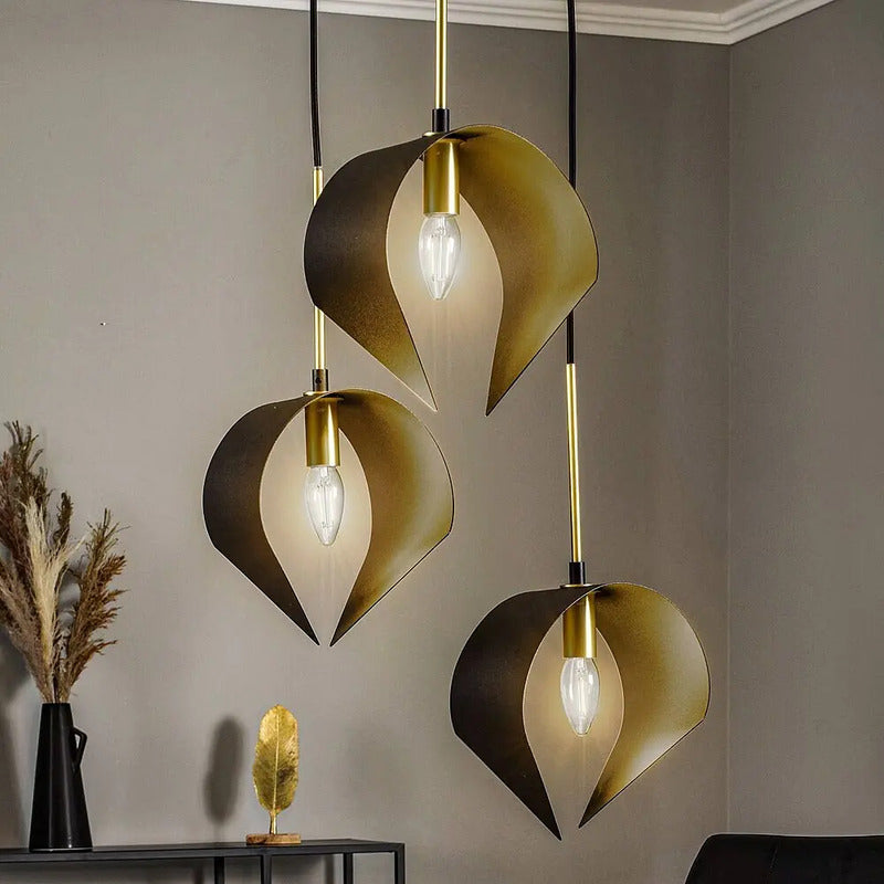 [neuwertig] B-ware Lucande Mikolay Pendant Light, 3-bulb, Black