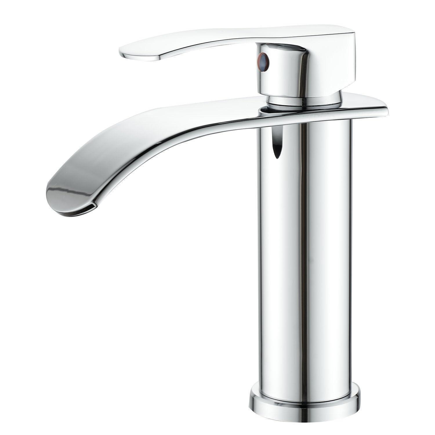 Einhebel Waschtischarmatur Wasserfall Mit Keramikkartusche, Verchromt