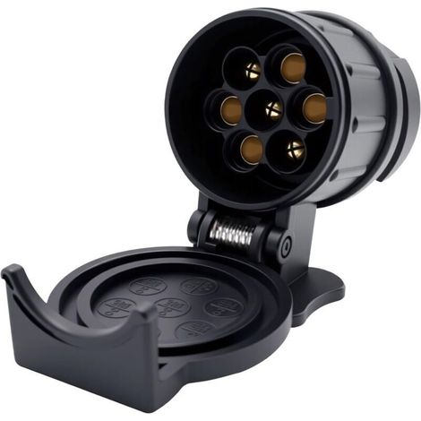 13-poliger Auf 7-poliger Anhängeradapter, 12 V, Wasserdicht, Buchse-stecker, Europäischer Standard, Für Auto, Wohnwagen, Anhänger, Anhängerkupplung, Wohnmobil, Lkw (schwarz)