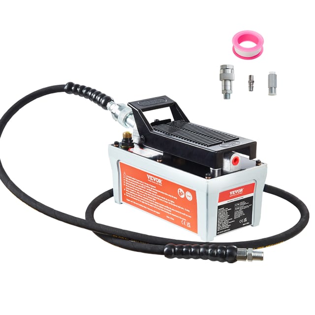 700 Bar Lufthydraulische Pumpe 1,6l Hydraulikpumpe 0,8l/min (ohne Last) 0,16l/min (belastung) Hydraulische Fußpumpe Mit 2m Schlauch Luft Fußpumpe Autoreparatur Öltakelage Maschinenwartung - Vevor