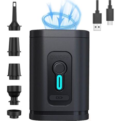 Elektrische Luftpumpe, Tragbare, Batteriebetriebene Mini-multifunktions-luftpumpe Mit 5 Luftdüsen Für Aufblasbare Matratzen, Sofas, Luftkissenpools, Boote Und Schwimmbecken