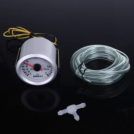 Vakuummeter Für Kfz-turbolader, 2 Zoll (52 Mm), Messbereich 1 Bis 2 Bar, Blaue Led-beleuchtung.