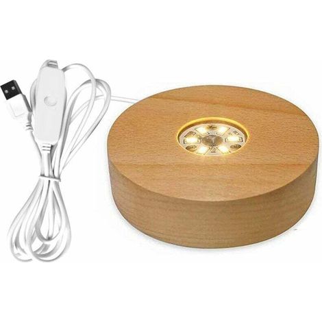 Lampenfuß Aus Massivholz, Drehbarer Präsentationsständer, Wiederaufladbares Zubehör Mit Ferngesteuerter Led-lampe.