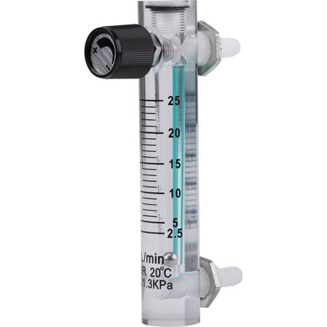 Sauerstoff-luft-gasdurchflussmesser, Durchflussbereich 2,5–25 L/min, 8 Mm Rohrdurchmesser, Mit Regelventil, Geeignet Für Gasförmige Flüssigkeiten, A