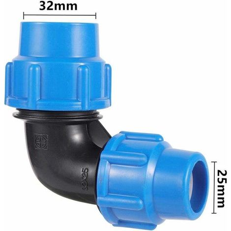 Schnellkupplung Für Pe 25/20/32 Kunststoff-wasserrohre, 90°-winkel, Schnellreduzierstück, Verbinder Für Pe/pvc-rohre, Bewässerungszubehör