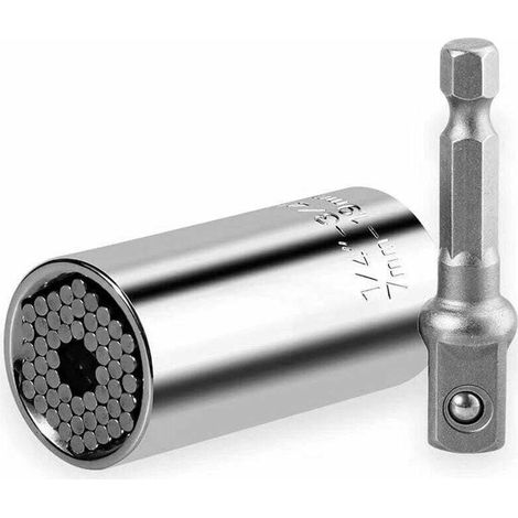 Universal-steckschlüssel 7-19 Mm, Aus Hochwertigem Chrom-vanadium-stahl, Multifunktionaler Handschlüsseladapter, Bohrmaschinenreparaturwerkzeug, Kompatibel Mit Allen Formen.