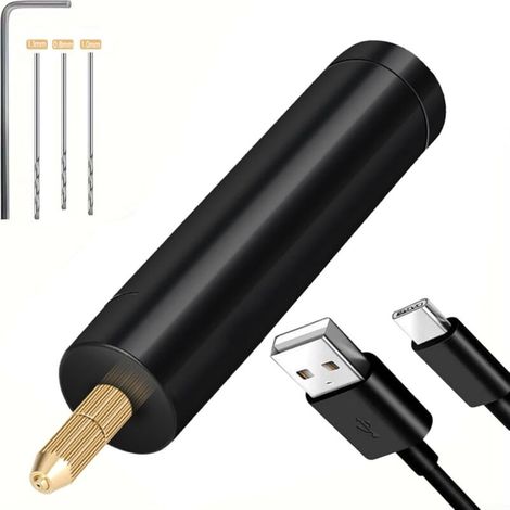 Leichter Und Kompakter Elektrischer Bohrer, Usb-rotationswerkzeug, Wiederaufladbar, Gravierstift Mit Bohrern Für Die Schmuckherstellung Und Heimwerkerarbeiten (wiederaufladbares Modell)