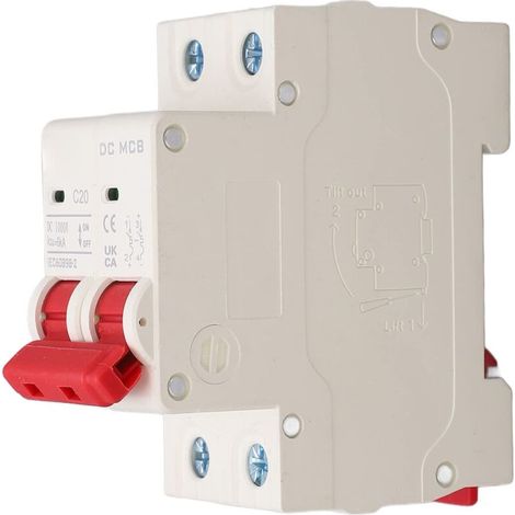 Leitungsschutzschalter C20 2p Dc, 1000 V, Geeignet Für Photovoltaikanlagen, Din-schienenmontage, 20 A, Niederspannungstrennschalter, 6000 A Kapazität.