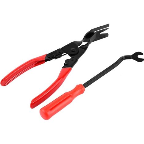 Ein Werkzeugset Zum Entfernen Von Zierclips An Den Türinnenverkleidungen Eines Fahrzeugs, Wodurch Die Demontage Der Innenverkleidung Erleichtert Wird.