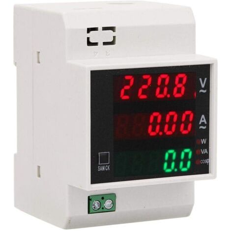 Din-schienen-stromzähler, 100 A Ac80-300 V/ac200-450 V Digitaler Energiezähler, Wirkleistungsfaktor, Multifunktionale Din-schienenmontage, 54 X 80 X 64 Mm (ac200-450/100 A)