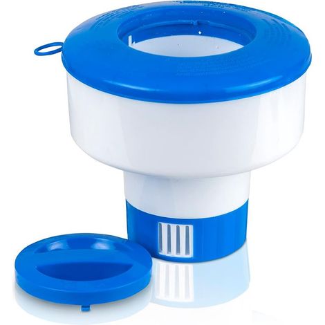 Schwimmender Tablettenspender (17,5 Cm) Großes Fassungsvermögen Für 7,6 Cm (3 Zoll) Tabletten Mit Einstellbaren Durchflussdüsen Für Hallenbäder
