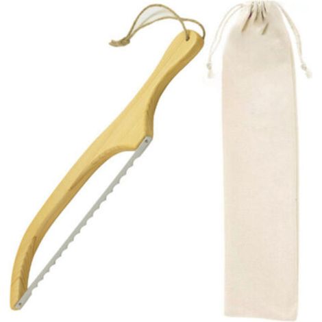 Brotmesser, Brotsäge, Länge 40 Cm, Brotschneider Aus Holz Mit Integriertem Ergonomischem Griff, Geeignet Zum Schneiden Aller Arten Von Brot, Kuchen, Obst Usw.