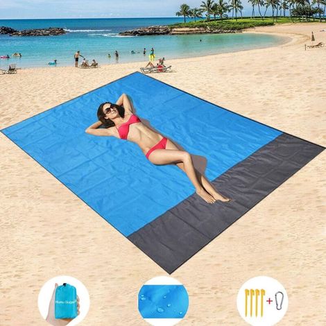 Strandmatte, Extra Große 200 Cm X 210 Cm Wasserdichte Und Sandabweisende Picknickdecke Aus Maschinenwaschbarem Nylon