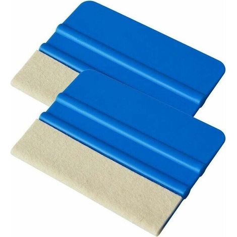 2 Hochwertige 10 Cm (4 Zoll) Filzrakel Für Vinyl, Autoschutzfolien Und Aufkleberapplikatoren Mit Wollfilzkanten - Blauer, Flexibler Polypropylenrakel