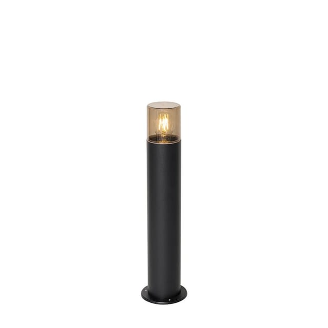 Qazqa - Stehende Außenleuchte schwarz mit Rauchschirm 50 cm - Odense