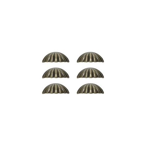 Set Mit 6 Antiken Bronze-muschelgriffen – 6,4 Cm, Möbelgriffe Für Schränke Und Schubladen