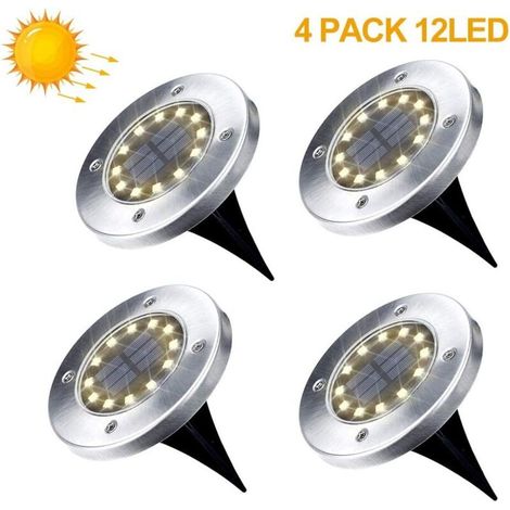 4er-set Solar-gartenleuchten Für Den Außenbereich, 12 Leds, Warmweiß, Ip65 - Rwl Beleuchtung Und Lampen / Außenbeleuchtung