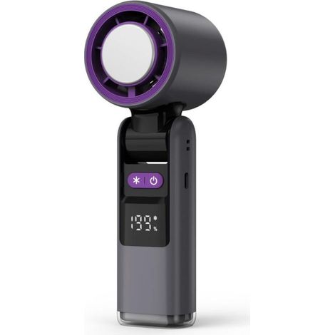 Wiederaufladbarer Ventilator Mit 4000 Mah, Multifunktionaler Tragbarer Ventilator Mit 199 Geschwindigkeitsstufen, Kühlfunktion, Faltbarem Turbinenventilator, Sofortkühlplatte Und Licht.