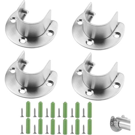 Verstellbare U-förmige Edelstahl-rohrträger Mit Flansch Für 22-26 Mm Schränke (4 Stück)