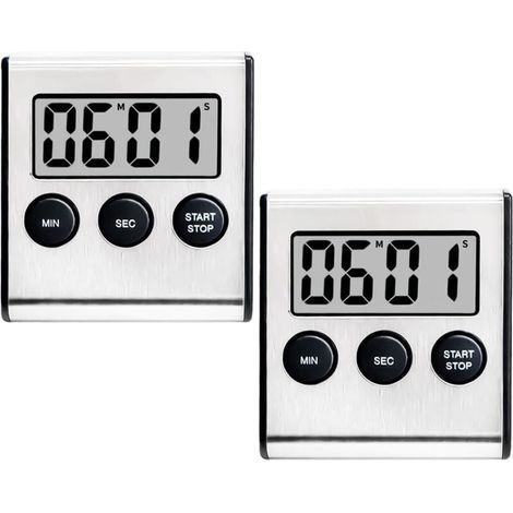 Set Aus 2 Küchentimern, Digitaler Timer Mit Akustischem Alarm, Magnetische Küchenstoppuhr, 100-minuten-countdown-timer Zum Kochen, Für Sport, Lernen Und Meetings.