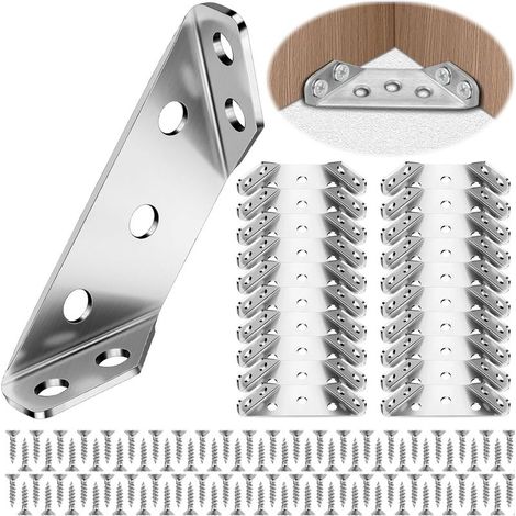 Set Mit 20 Eckwinkeln, Dreieck-eckwinkeln, Eckverbindern Aus Edelstahl, Universal-eckwinkeln, Eckwinkeln Aus Edelstahl Für Regale, Schränke, Tische, Stühle