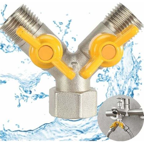 1/2" Messing-y-ventil, 2-wege-y-verteiler, Gasverteiler, Messing-rohrverteiler, Für Duschkopf Und Duscharm.