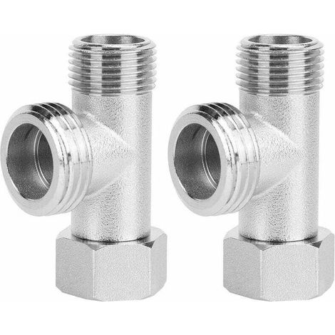 3-wege-verbindungsventil - 2 Stück, Gerades Zahn-wc-umstellventil, Ersatz Für Waschbeckenarmatur, Wc-spülventiladapter (eu3/8)