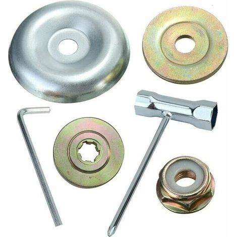 6er-set Universeller Klingenmuttern Für Benzin-freischneiderköpfe, Kompatibel Mit Stihl, Echo Und Ryobi. Klingenmuttern-befestigungsset Mit Universellem Reduzierstück Und Klingenplatte.