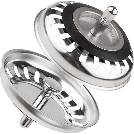 Set Mit 2 Edelstahl-küchenspülenstöpseln, 79,3 Mm Universal-sieb, Edelstahl-spülenstopfen, Verstopfungsschutzstöpsel Für Küche Und Bad.