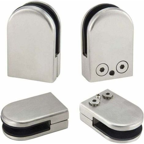 Verstellbare Edelstahl-glasklemmen Von 6 Bis 8 Mm Mit Flacher Rückseite Zur Befestigung An Geländern, Treppen, Handläufen Und Fenstern, Silberfarben.