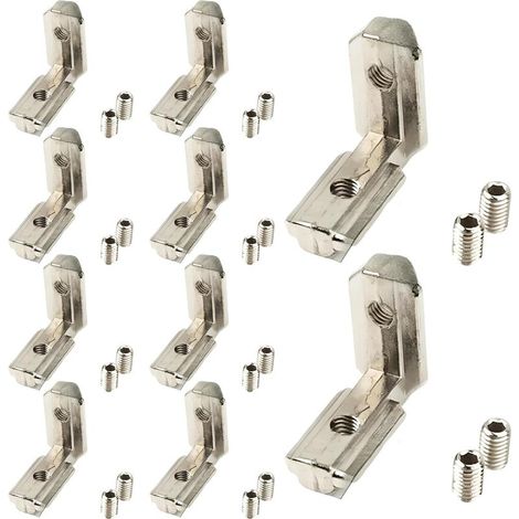 (10 Stück) 3030 Aluminiumprofil 90°-winkel, Tianher Innen-t-nut-eckverbinder, L-förmige Winkelverbindung