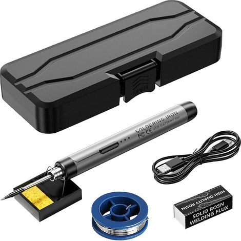 Lötkolben-set 800 Mah, Lötkolben Mit Ein-/ausschalter, Präzisionslötgerät, Einstellbare Temperatur 300–450 °c, Für Tägliche Reparaturen, Löten Und Hartlöten