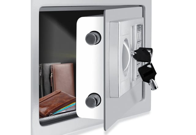 Tresor Safe Elektronik-Zahlenschloss 31x20x20cm LED-Anzeige Stahlbolzen Silber - Kesser