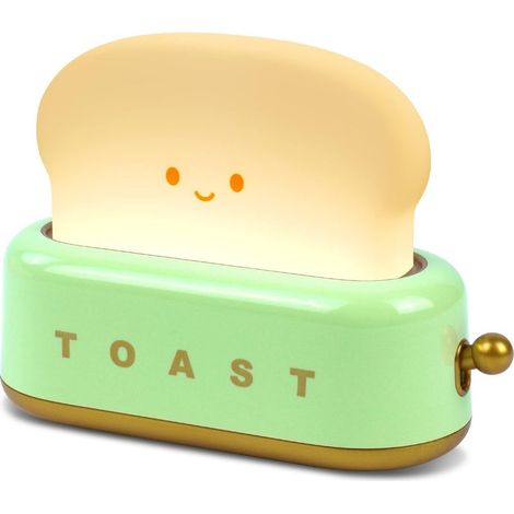 (grünes) Brot-nachtlicht Mit Timer, Niedliche Toastlampe, Usb-wiederaufladbares, Dimmbares Kinder-nachtlicht, Schlafzimmer-nachttischdekoration