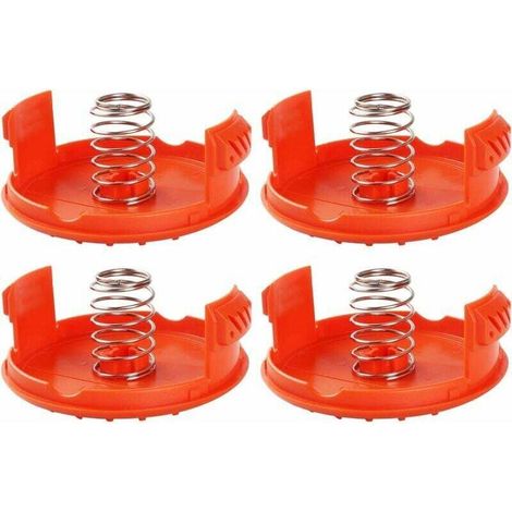Set Mit 4 Spulenkappen + 4 Ersatzfedern, Kompatibel Mit Black+decker Rc-100-p Freischneidern