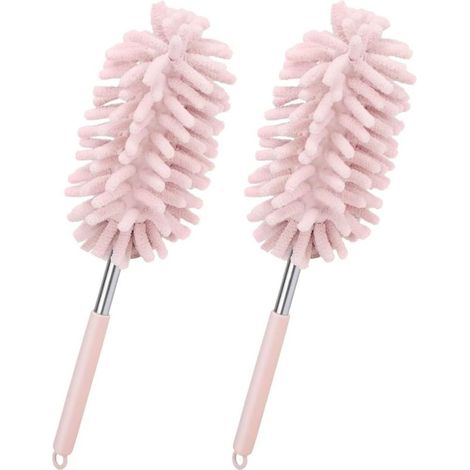 Set Mit 2 Waschbaren Mikrofaser-staubtüchern Für Auto, Deckenventilator, Fenster, Möbel, Büro Bis Zu 76,2 Cm (rosa)