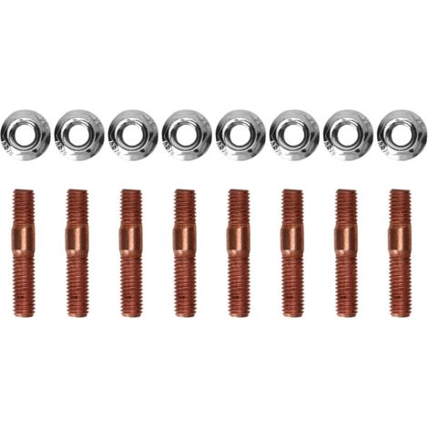 Ein Satz Von 8 M8 1,25 Metallgewindeschrauben Für Hochdruckkrümmer, Mit Sicherungsmuttern, Verlängerungsschrauben Und Muttern, Geeignet Für Xyz-motoren Vom Typ D.