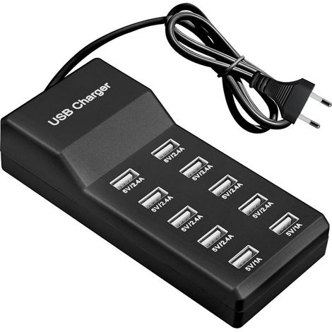 10-port 50w 5v Usb-ladegerät, Multi-port Usb-ladehub, Schnellladestation Für Mobiltelefone, Tablets Und Spielekonsolen