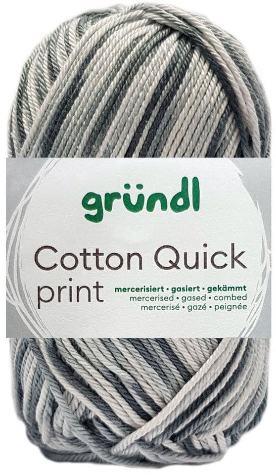 Wolle Cotton Quick print 50 g schwarz-grau multicolor Handarbeit - Gründl