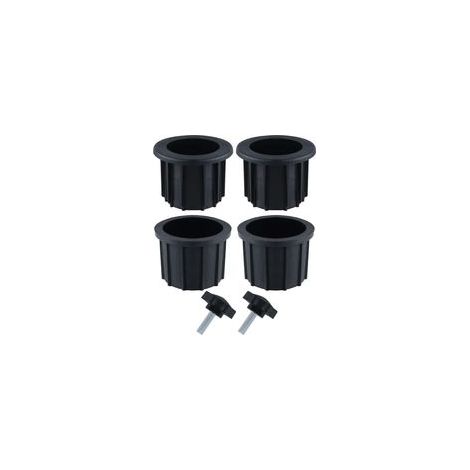 6-teiliges Set Balkon-sonnenschirmzubehör, 4 Schirmlochringe Und 2 Handknopfschrauben, Schirmhalterzubehör Für Terrassentische, Balkone Und Terrassen (schwarz)
