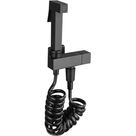 Handbrause Mit Rosenmotiv, Multifunktionales, Handgeführtes Wandbidet In Kupfer-schwarz, Inklusive Toilettenschlauch, Ventilhalterung Und Zubehör Für Die Badreinigung. Auch Als Aufsteckbidet Für Zuhau