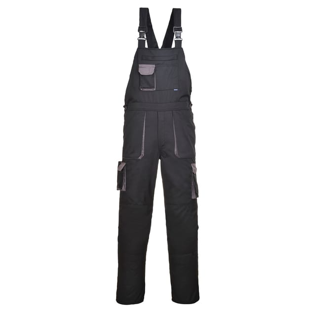Texo Kontrast-Trägerhose Schwarz L